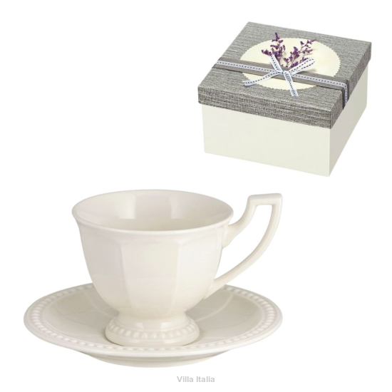 Filiżanka do herbaty VENICE WHITE w pudełku prezentowym