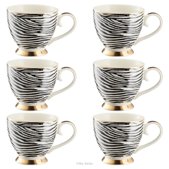 Zestaw kubków porcelanowych 450 ml 6 sztuk AFRICA