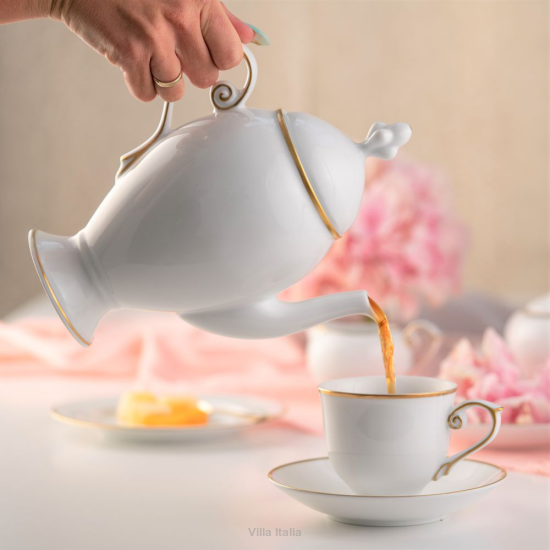 Serwis do herbaty porcelanowy na 12 osób OPERA GOLD