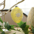 Bombka szklana jajko żółte dekorowane 10,5 cm 1