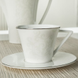 Filiżanka do kawy espresso porcelanowa platynowa linia 100 ml ze spodkiem MUREN platin 1
