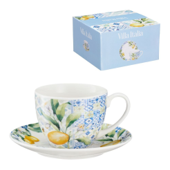 Filiżanka ze spodkiem porcelanowa 240 ml LIMONETTI