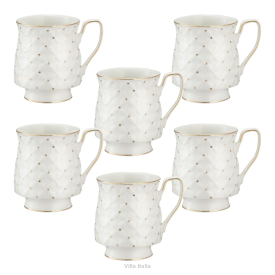 Zestaw kubków porcelanowych 330 ml 6 sztuk ALEXIA