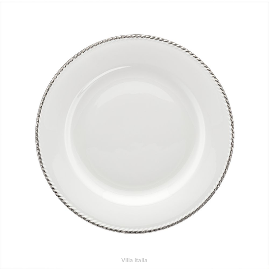 Talerz śniadaniowy porcelanowy 23 cm FLORIAN elegancki talerz z platyną 23 cm