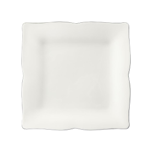 talerzyk deserowy kwadratowy z porcelany z platynową obwódką
