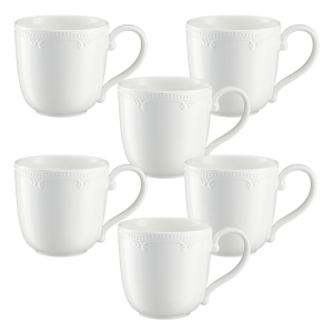 Zestaw kubków porcelanowych 300 ml 6 sztuk WHITE PRINCESS