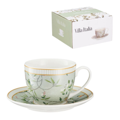 Filiżanka porcelanowa 240 ml ze spodkiem NORIKO GREEN