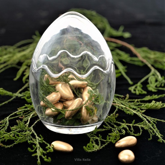 Pojemnik dekoracyjny szklany jajko wysokość 14 cm FABIO