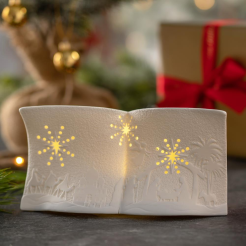 Lampion porcelanowy CHRISTMAS - LED Biblia