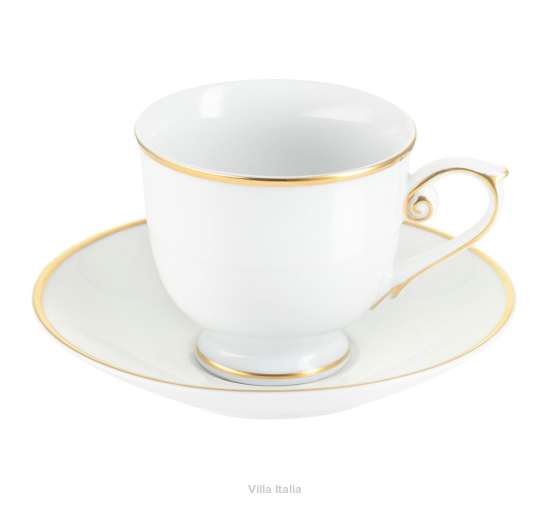 Filiżanka do kawy lub herbaty porcelanowa 220 ml ze spodkiem OPERA GOLD