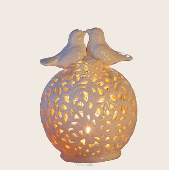 Świecznik na tealight z ptakami ażurowy 16 cm BUCATO 