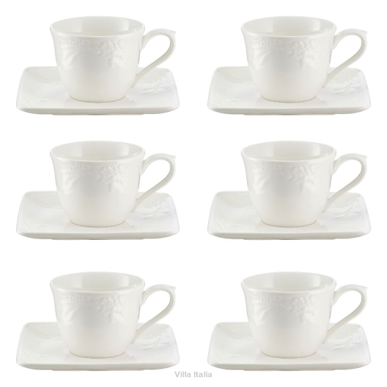 Komplet filiżanek porcelanowych 180 ml 6 sztuk MARIETTA