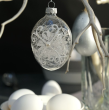 Bombka szklana jajko przeźroczyste dekorowane 8,5 cm 2