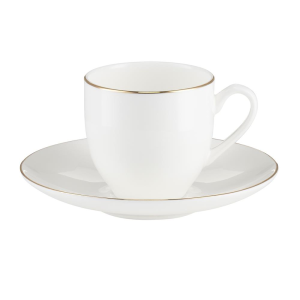 Filiżanka do espresso porcelanowa 100 ml ze spodkiem BOSTON Gold