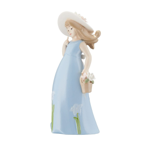 figurka porcelanowa dziewczynka w niebieskiej sukience