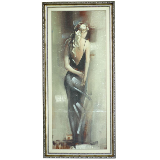 Obraz Kobieta w szarej sukni tyłem
