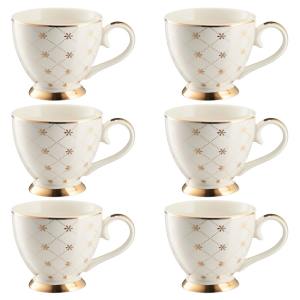 Zestaw kubków porcelanowych jumbo 450 ml 6 sztuk FABIOLA