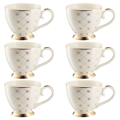 Zestaw kubków porcelanowych jumbo 450 ml 6 sztuk FABIOLA