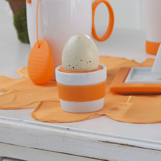 Kieliszek do jajka z silikonem pomarańczowy SUNNY