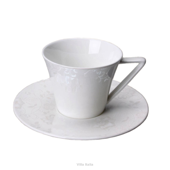 Filiżanka do herbaty porcelanowa 200 ml ze spodkiem NADIA