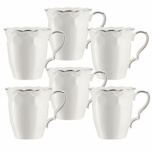 Zestaw kubków porcelanowych 280 ml RIVET z platyną