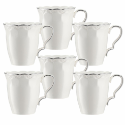 Zestaw kubków porcelanowych 280 ml RIVET z platyną