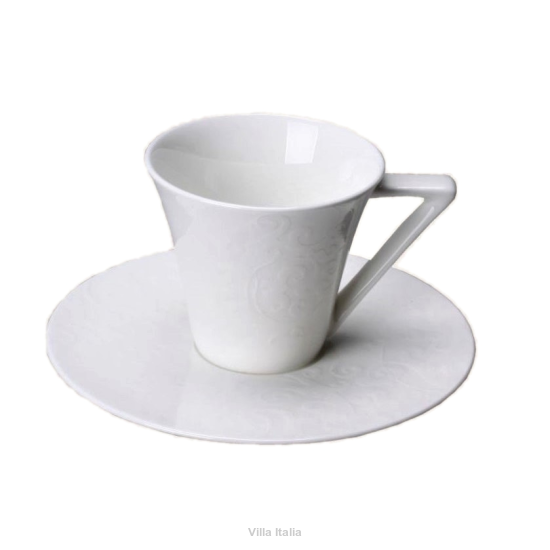 Filiżanka do kawy espresso porcelanowa 100 ml ze spodkiem MUREN white