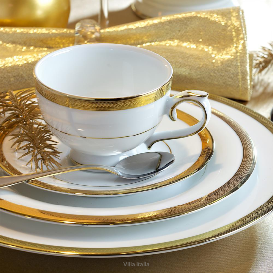 Serwis do herbaty porcelanowy na 12 osób LATINA GOLD 