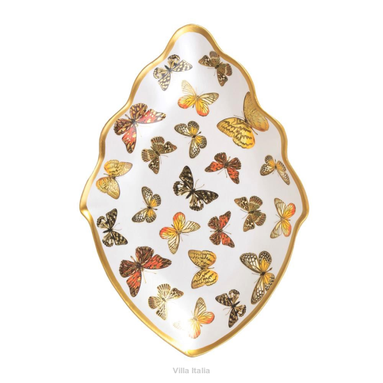 Talerz porcelanowy malowany złotem MARIPOSA 32 cm