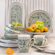 Serwis obiadowo kawowy porcelanowy na 12 osób NORIKO WHITE GREEN 3