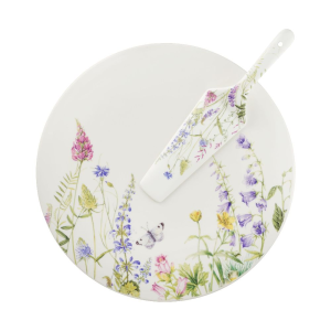 Talerz do ciasta porcelanowy Patera z łopatką 31 cm VIOLA