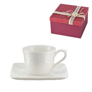 Zestaw Filiżanka porcelanowa 180 ml MARIETTA + pudełko RED S