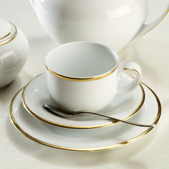 Filiżanka do herbaty porcelanowa 200 ml ze spodkiem HATTY GOLD